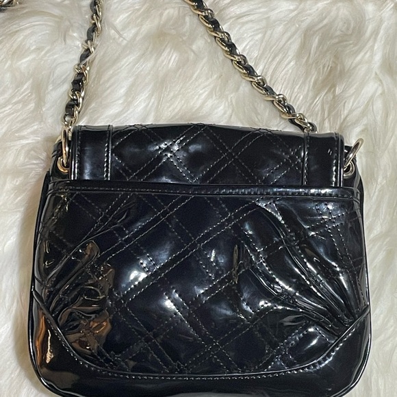 Loft Black Patent Leather Quilted Clasp Mini Bag with Heavy Chain Handle #H-29 - Picture 5 of 5